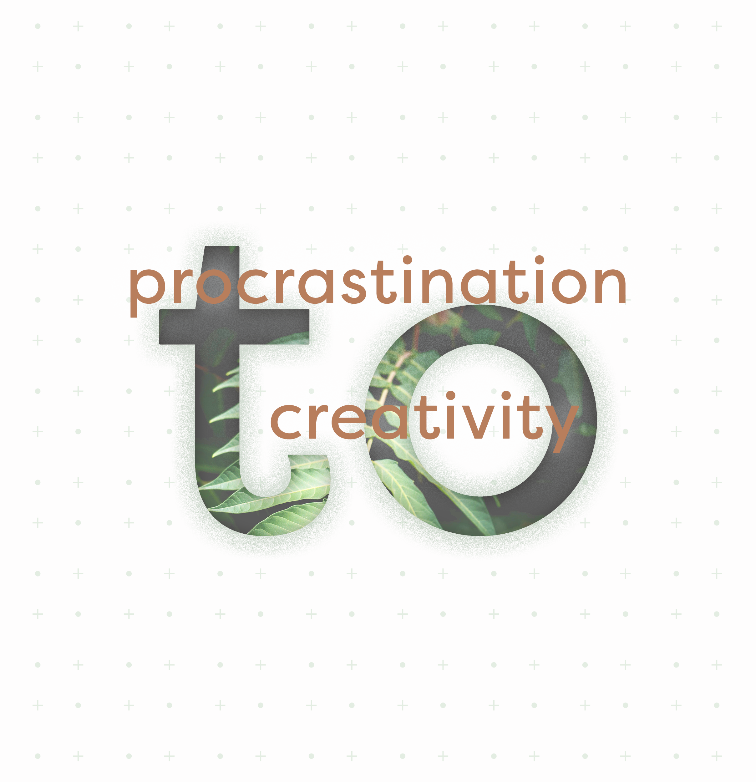 designed image reading "Procrastination to Creativity" for blog